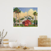 レッドスクールハウスプリント ポスター (キッチン)