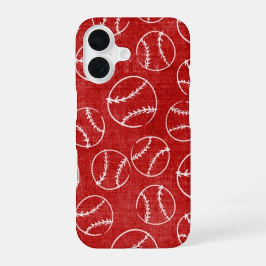 レッドスケッチ野球 iPhone 16ケース (裏面)