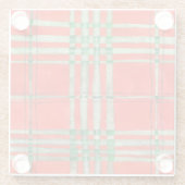 レッドスコットタータンチェックスクエアガラスコースター ガラスコースター (裏面)