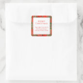 レッドスコットタータンチェックスモールスクエアアドレスシール スクエアシール (バッグ)