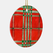 レッドスコットタータンチェックセラミックスサークルオーナメント セラミックオーナメント (右)