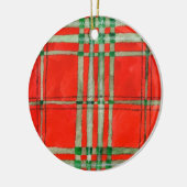レッドスコットタータンチェックセラミックスサークルオーナメント セラミックオーナメント (左)
