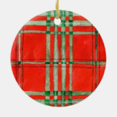 レッドスコットタータンチェックセラミックスサークルオーナメント セラミックオーナメント (裏面)