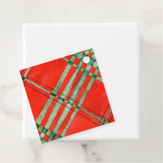 レッドスコットタータンチェックダイヤモンドギフトラベル フェイバータグ (インサイチュ)