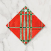 レッドスコットタータンチェックダイヤモンドギフトラベル フェイバータグ (正面)