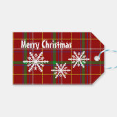 レッドスコットランドタータンチェックプレイドクリスマスホリデーカスタム ギフトタグ (正面(横))