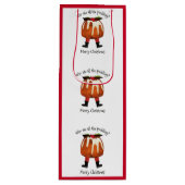 レッドスタイリッシュカスタムユーモアプリンめでたいクリスマス ワインギフトバッグ (正面)