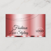 レッドスタイリッシュシックでロゴ付きグラマラスプロフェッショナル 名刺 (正面)