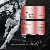 レッドスタイリッシュシックでロゴ付きグラマラスプロフェッショナル 名刺