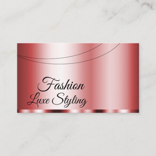 レッドスタイリッシュシックグラマラスプロフェッショナルとシンプル 名刺 (正面)