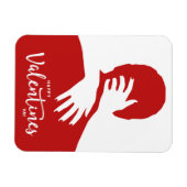 レッドスタイリッシュミニマル主義のバレンタインデー熱キス マグネット (横)