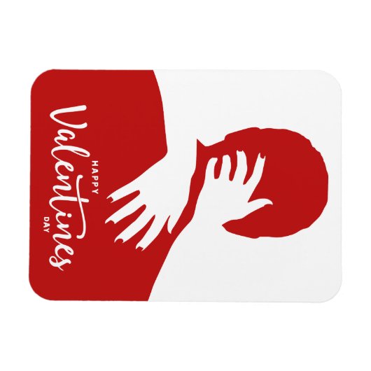 レッドスタイリッシュミニマル主義のバレンタインデー熱キス マグネット (横)