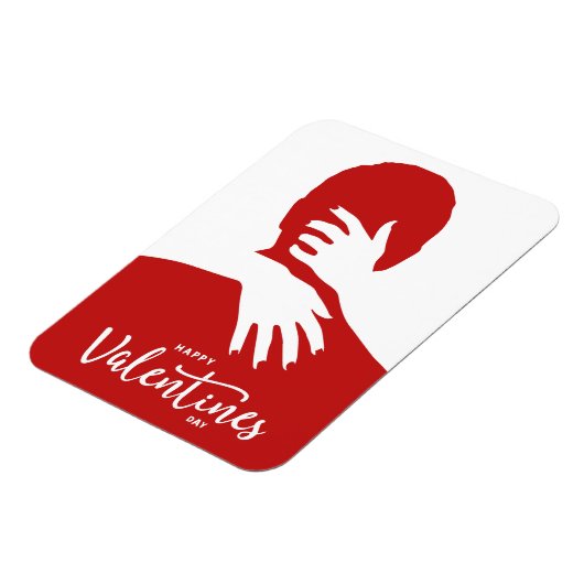 レッドスタイリッシュミニマル主義のバレンタインデー熱キス マグネット (左側)