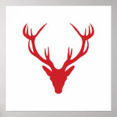 レッドスタグヘッドクリスマスまたはスタグパーティー ポスター (正面)