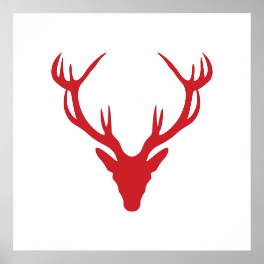 レッドスタグヘッドクリスマスまたはスタグパーティー ポスター (正面)