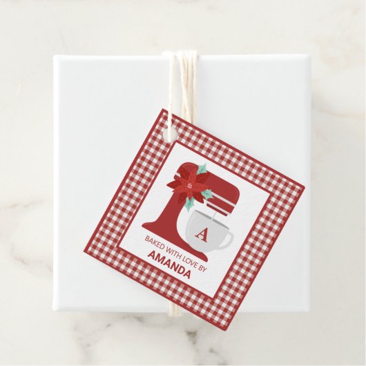 レッドスタンドミキサーベーキング |モノグラム |クリスマス フェイバータグ (インサイチュ)