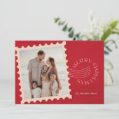 レッドスタンプ2フォトクリスマス シーズンカード (スタンド正面)