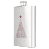 レッドスターのクリスマスツリーワードアート フラスク (左)