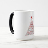レッドスターのクリスマスツリーワードアート モーフィングマグカップ (正面左)