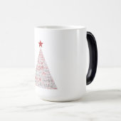 レッドスターのクリスマスツリーワードアート モーフィングマグカップ (正面右)