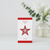 レッドスターの名刺の白いストライプ縦型 名刺 (スタンド正面)