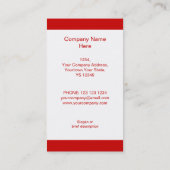 レッドスターの名刺の白いストライプ縦型 名刺 (裏面)