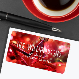 レッドスターオーナメントクリスマスアドレス ラベル