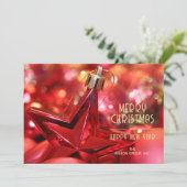 レッドスターオーナメントビジネスサンキュークリスマス シーズンカード (スタンド正面)