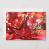 レッドスターオーナメントビジネスサンキュークリスマス シーズンカード (正面)