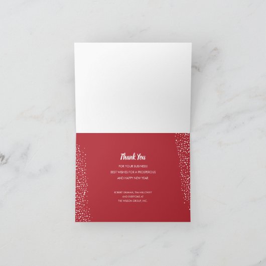 レッドスターオーナメントビジネスサンキューフォールディング シーズンカード (内部)