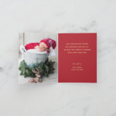 レッドスターオーナメント折り畳みクリスマスフォト カード (内部)