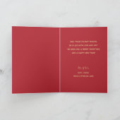 レッドスターオーナメント折り畳みクリスマス カード (内部)