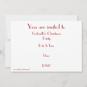 レッドスターズ招待ホワイト 招待状 (裏面)