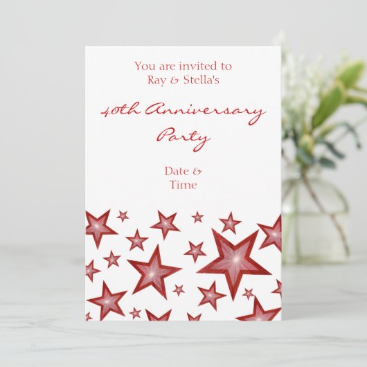 レッドスターズ '40周年記念' 縦ホワイト 招待状 (スタンド正面)