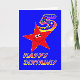 レッドスターハッピーファイブ誕生日カード カード