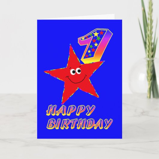 レッドスターハッピーファースト誕生日カード カード (正面)