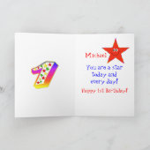 レッドスターハッピーファースト誕生日カード カード (内部)