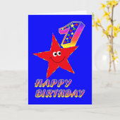 レッドスターハッピーファースト誕生日カード カード (黄色い花)