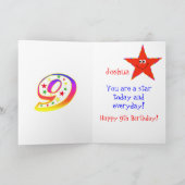 レッドスターハッピー九誕生日カード カード (内部)