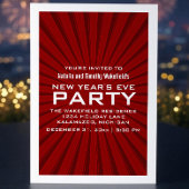 レッドスターバストストライプズ新年のパーティー招待状 招待状