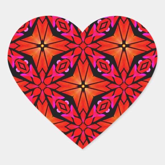 レッドスターバストデザイン ハートシール (正面)