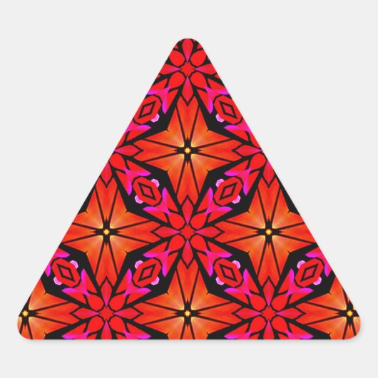 レッドスターバストデザイン 三角形シール (正面)