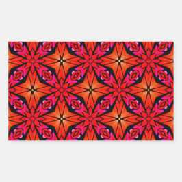 レッドスターバストデザイン 長方形シール