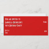 レッドスターパーティー招待レッドロング 招待状 (裏面)