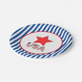 レッドスターブルーストライプUSA 7月ホリデーパーティー4th ペーパープレート (アングル)