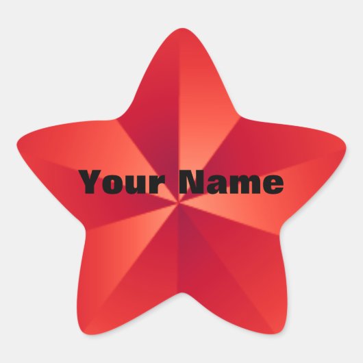 レッドスターメタリックルックカスタムステッカー 星シール (正面)