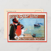 レッドスターラインアントワープ – ニューヨークのヴィンテージ広告 ポストカード (正面/裏面)