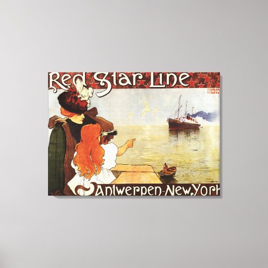レッドスターラインクルーズニューヨークプロモーションポスター キャンバスプリント (正面)