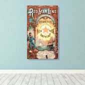 レッドスターラインニューヨークアントワープ汽船 キャンバスプリント (インサイチュ (ウッドフロア))