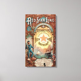レッドスターラインニューヨークアントワープ汽船 キャンバスプリント